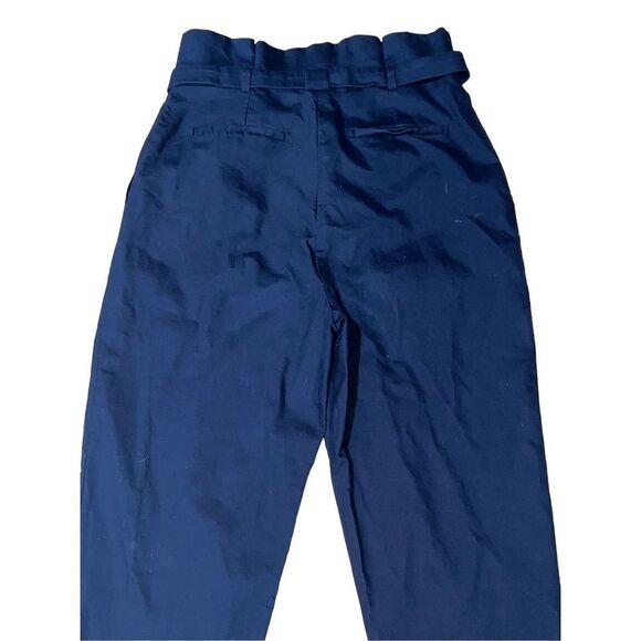 Ted Baker High Paper Bag Waist Tapered Black Trouser Pants size 6 - Picture 7 of 13